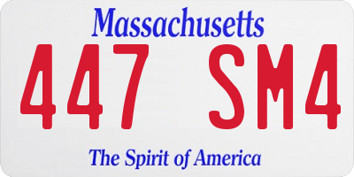 MA license plate 447SM4