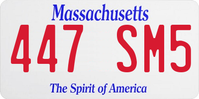 MA license plate 447SM5