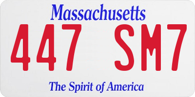 MA license plate 447SM7