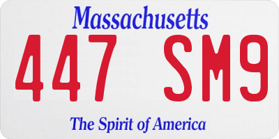 MA license plate 447SM9