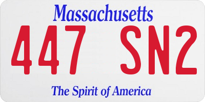 MA license plate 447SN2