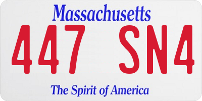 MA license plate 447SN4