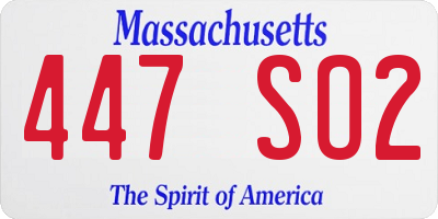 MA license plate 447SO2