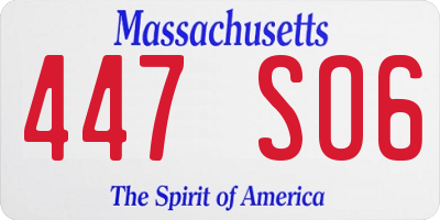 MA license plate 447SO6