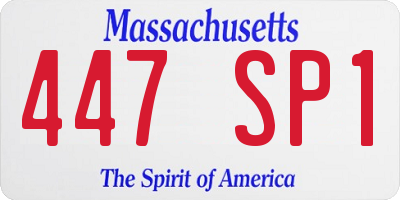 MA license plate 447SP1