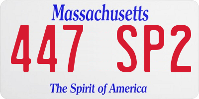 MA license plate 447SP2
