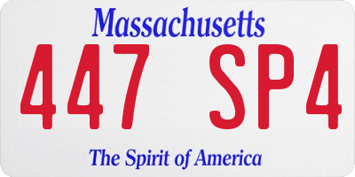 MA license plate 447SP4