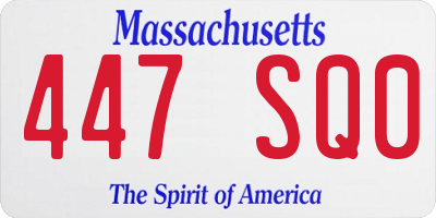 MA license plate 447SQ0