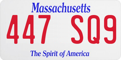 MA license plate 447SQ9