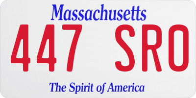 MA license plate 447SR0