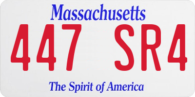 MA license plate 447SR4