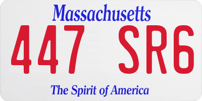 MA license plate 447SR6
