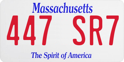 MA license plate 447SR7
