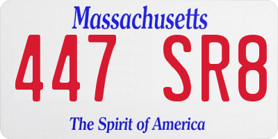 MA license plate 447SR8