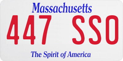 MA license plate 447SS0