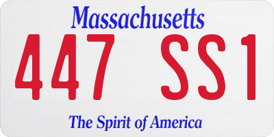 MA license plate 447SS1