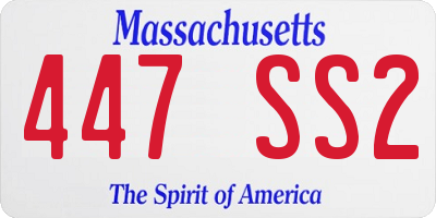 MA license plate 447SS2