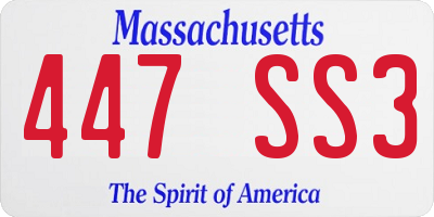 MA license plate 447SS3