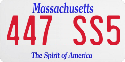 MA license plate 447SS5