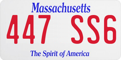 MA license plate 447SS6