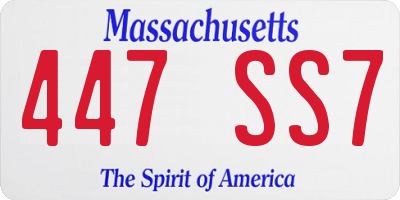 MA license plate 447SS7