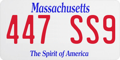 MA license plate 447SS9