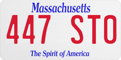MA license plate 447ST0