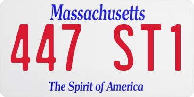 MA license plate 447ST1