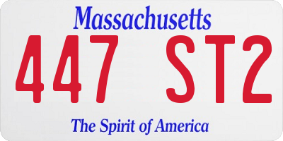 MA license plate 447ST2