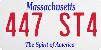 MA license plate 447ST4