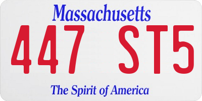 MA license plate 447ST5