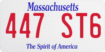 MA license plate 447ST6