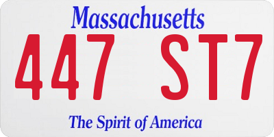 MA license plate 447ST7
