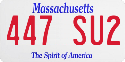 MA license plate 447SU2