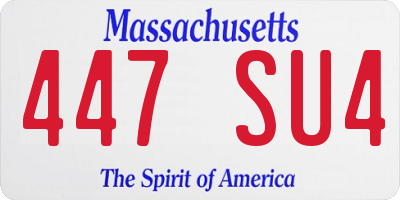 MA license plate 447SU4