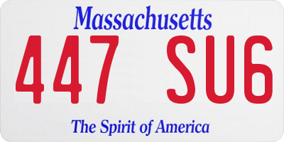 MA license plate 447SU6