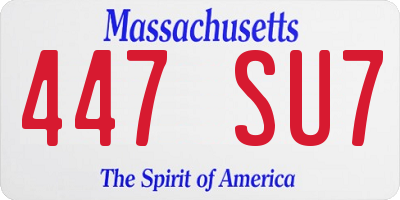 MA license plate 447SU7