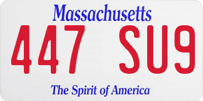 MA license plate 447SU9