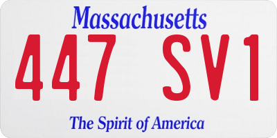 MA license plate 447SV1