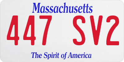 MA license plate 447SV2