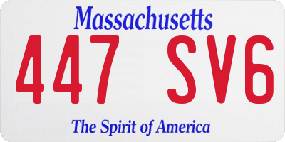 MA license plate 447SV6