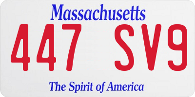 MA license plate 447SV9