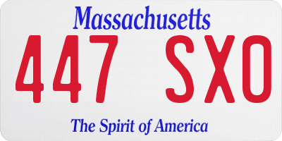 MA license plate 447SX0
