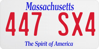 MA license plate 447SX4