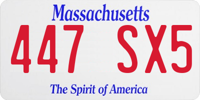 MA license plate 447SX5