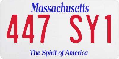 MA license plate 447SY1