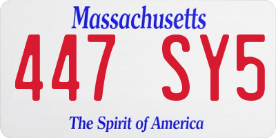 MA license plate 447SY5
