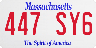 MA license plate 447SY6