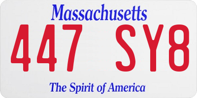 MA license plate 447SY8