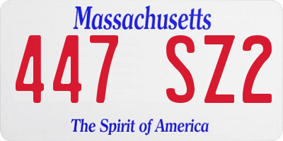 MA license plate 447SZ2